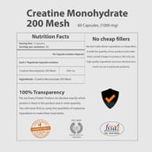 supplement - MyFitFuel Creatine Monohydrate 200 Mesh 1000 mg, Unflavoured 60 capsules