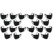 1 - Ajeraa Unisex Adjustable Anti Dust Anti Pollution Reusable Washable Face Mouth Mask,  Black (Pack of 20) 