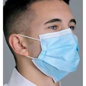 2 - Ajeraa 3 Ply Ear Loop Medical Surgical Dust Face Mask,  Blue (Pack of 10) 
