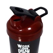 1 - Greenbee Work Dream Never Protein Shaker,  Black with Maroon Cap  500 ml 