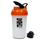 Greenbee Work Dream Never Protein Shaker,  Transparent with Orange Cap  500 ml 