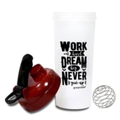 2 - Greenbee Work Dream Never Protein Shaker, Transparent with Maroon Cap 700 ml