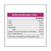 nutritionfact - Swisse UB HS Cranberry,  30 capsules 