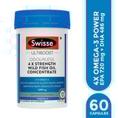 1 - Swisse UB Odrls 4 X Strength Wild Fish Oil,  60 capsules 