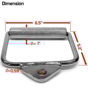 3 - Fitsy Single Chrome D Handle - 2PC,  Silver 