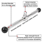 2 - Fitsy Straight Press Down Chrome Bar (AR2300),  Silver and Black 