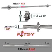 2 - Fitsy Straight Bar - 120cm,  Silver 