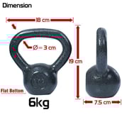 1 - Fitsy Iron Kettelbell,  Black  6 kg 