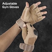 Fitsy Gym Gloves with Wrist Wrap for Workouts,  Brown  Medium 