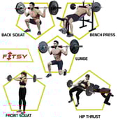 5 - Fitsy Barbell Squats Pad Red,  Red 