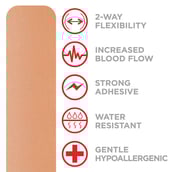 3 - Fitsy Y Shape Kinesiology Tape,  Brown  10PC 