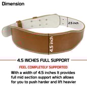 1 - Fitsy Weight Lifting Belt Cushion Leather,  Brown  Large 
