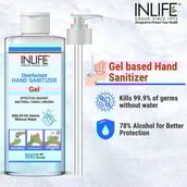 benefits - INLIFE Disinfectant Hand Sanitizer Gel with 70% Isopropyl Alcohol Based,  Fragrance Free  500 ml  Germ Protection, Anti-Bacterial 