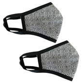 MASKS4U Geometrica Breatheasy Mask Pack of 2,  Black & White 
