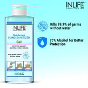 3 - INLIFE Disinfectant Hand Sanitizer Gel,  Fragrance Free  500 ml  Kills 99.9% of Germs without Water with Pump + Refill (Pack of 2) 