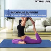 1 - Strauss TPE Eco Friendly Yoga Mat,  Blue  6 mm 