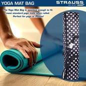 2 - Strauss Yoga Mat Bag (Full Zip),  Polka Dots Black  28 Inch 
