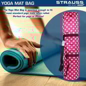 2 - Strauss Yoga Mat Bag (Full Zip), Polka Dots Pink 28 Inch