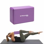 Strauss Yoga Block,  Purple  9x4x6 in 