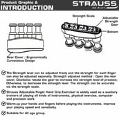 3 - Strauss Adjustable Finger Hand Grip,  Green 