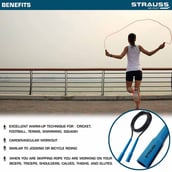 3 - Strauss Adjustable Skipping Rope,  Blue  Free Size 