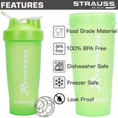 Strauss Recharge Shaker Bottle,  Green  600 ml 