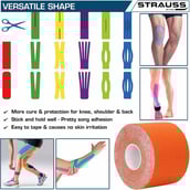 4 - Strauss Kinesiology Sports Tape,  Orange  5 m 