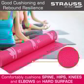 3 - Strauss Yoga Mat Yogasana,  Pink  4 mm 