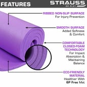 1 - Strauss NBR Yoga Mat,  (Floral) Purple  15 mm 
