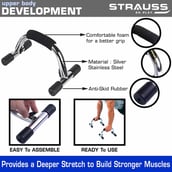 2 - Strauss Push Up Bar,  Black and Silver  Free Size 