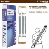 5 - Strauss Chest Expander with 5 Springs,  Silver  Free Size 