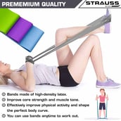 2 - Strauss Yoga Resistance Bands (Pack of 3),  Assorted  Medium Heavy and Light 