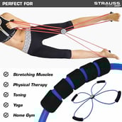 2 - Strauss Yoga Resistance Band, Black and Blue Free Size