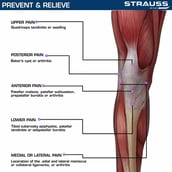 3 - Strauss Dual Strap Knee Support,  Black  Free Size 