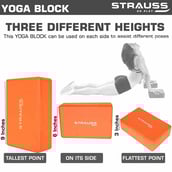 1 - Strauss Yoga Block,  Orange  23x15x7 cm 