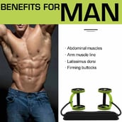 5 - Strauss Ab Exerciser with 6 Levels Resistance,  Green and Black  Free Size 