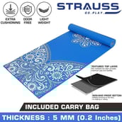1 - Strauss Meditation Butterfly Yoga Mat,  Navy Blue  5 mm 