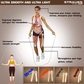 2 - Strauss Wooden Skipping Rope,  Grey  Free Size 