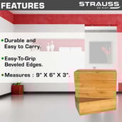 2 - Strauss Wooden Yoga Block,  Wooden  23x15x7.5 cm 