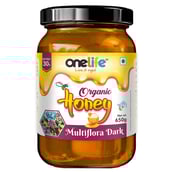 1 - OneLife Organic Honey,  650 g  Multiflora Dark 