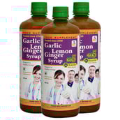 1 - SKSB GLG5 + Karela Garlic Lemon Ginger Karela with Honey Syrup Pack of 3, 525 ml