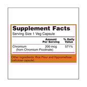 supplement - Now Chromium Picolinate (200 mcg),  100 capsules 