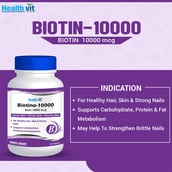indication - Healthvit Biotino (10000 mcg),  60 tablet(s)  Unflavoured 