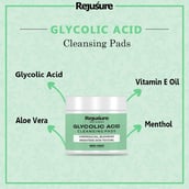 1 - Rejusure Glycolic Acid Cleansing Pads,  50 Piece(s)/Pack  Controls Oil, Blemishes Brightens Skin Texture 