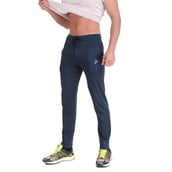 2 - Fitinc Men's Gym & Yoga Wear Stretchable Trackpant with Two Zipper Pockets,  Navy Blue  XL 