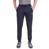 4 - Fitinc Dobby Stretchable Trackpant for Men with Two Zipper Pockets,  Navy Blue  Medium 