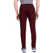 4 - Fitinc Dobby Stretchable Trackpant for Men with Two Zipper Pockets,  Maroon  Large 