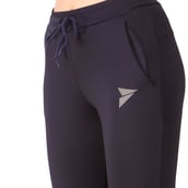 6 - Fitinc Premium Stretchable Trackpant with Zippers Pockets for Women,  Navy Blue  Small 