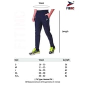 7 - Fitinc NS Lycra Trackpant with Both Side Zip Pockets,  Navy Blue  XL 