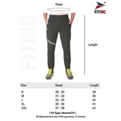 6 - Fitinc NS Polycotton Lycra Jogger with Both Side Zip Pockets,  Grey  Large 